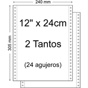 BASIC PAPEL CONTINUO BLANCO 12" x 24cm 2T 1.500-PACK 1224B2
